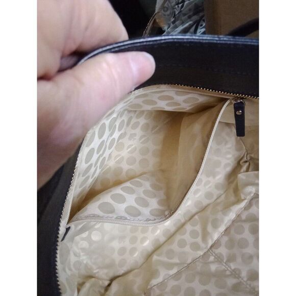 Kate Spade CA57710 Tote Bag Black Leather Gold Polka Dot Inside - Picture 8 of 11